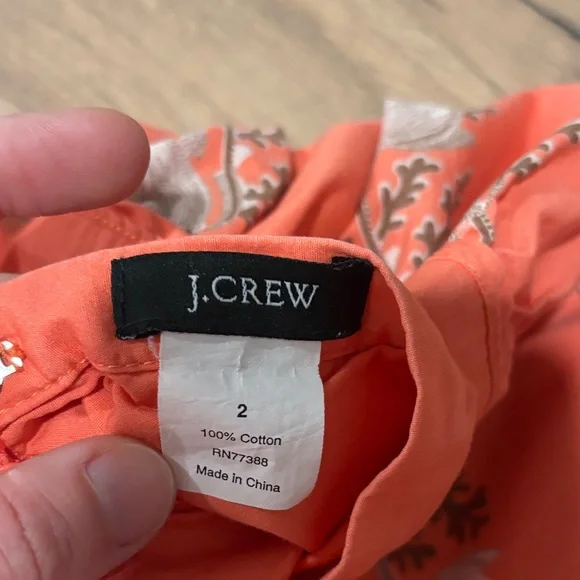 J. Crew Coral Floral Border A-Line Skirt - Picture 2 of 3